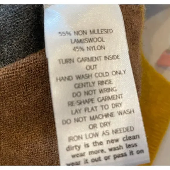 Toad & Co Lambswool Blend Colorblock Neutrals Trillium Crewneck Sweater, S - Picture 8 of 12